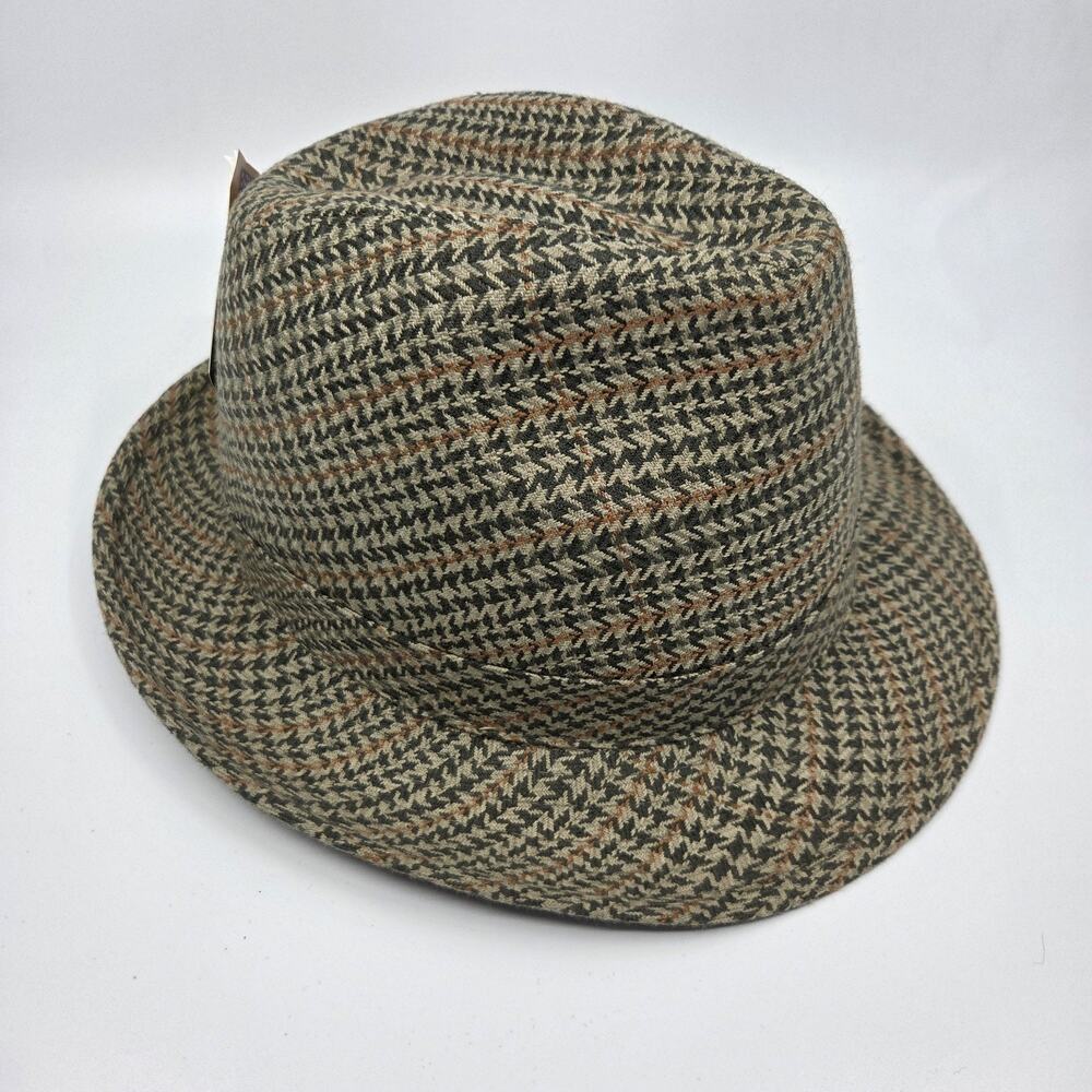 UBI Fedora Hat Men's L/XL Houndstooth Classic Trilby Dress Hat New w/ Tags 4109